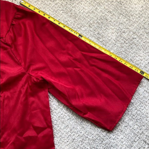 Red Graduation Cap & Gown W/ Red & Gold Tassel Unisex (Size 5'-10" - 6'-0") - Picture 10 of 16